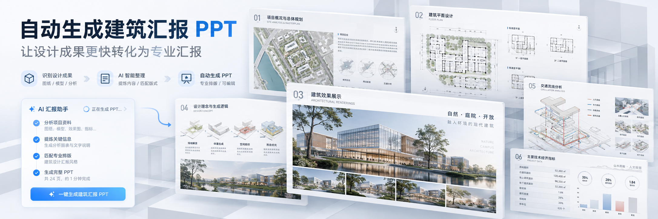 AI自动生成建筑汇报PPT